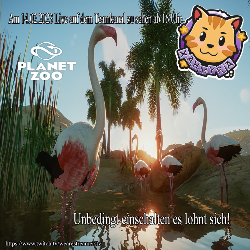 xahmyra's tweet photo. Am 14.2.2023 bin ich Live auf dem Teamkanal (https://t.co/vACIcx6PAw) @WaSTwitch  zu sehen mit Planet Zoo um 16 Uhr. Es liegt Liebe in der Luft im unserem Zoo. Die Arterhaltung geht weiter. Unbedingt einschalten es lohnt sich!
#planetzoogame #planetzoo #wastwitch #twitchde https://t.co/tAIgUjJVhT