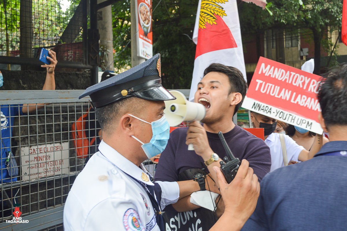 AngTagamasidUPM's tweet photo. #FirstDayRage
#NoToMandatoryROTC
#StopAndReviewRSA
#ExpandBasicStudentServices https://t.co/BtA3Ti7UJJ