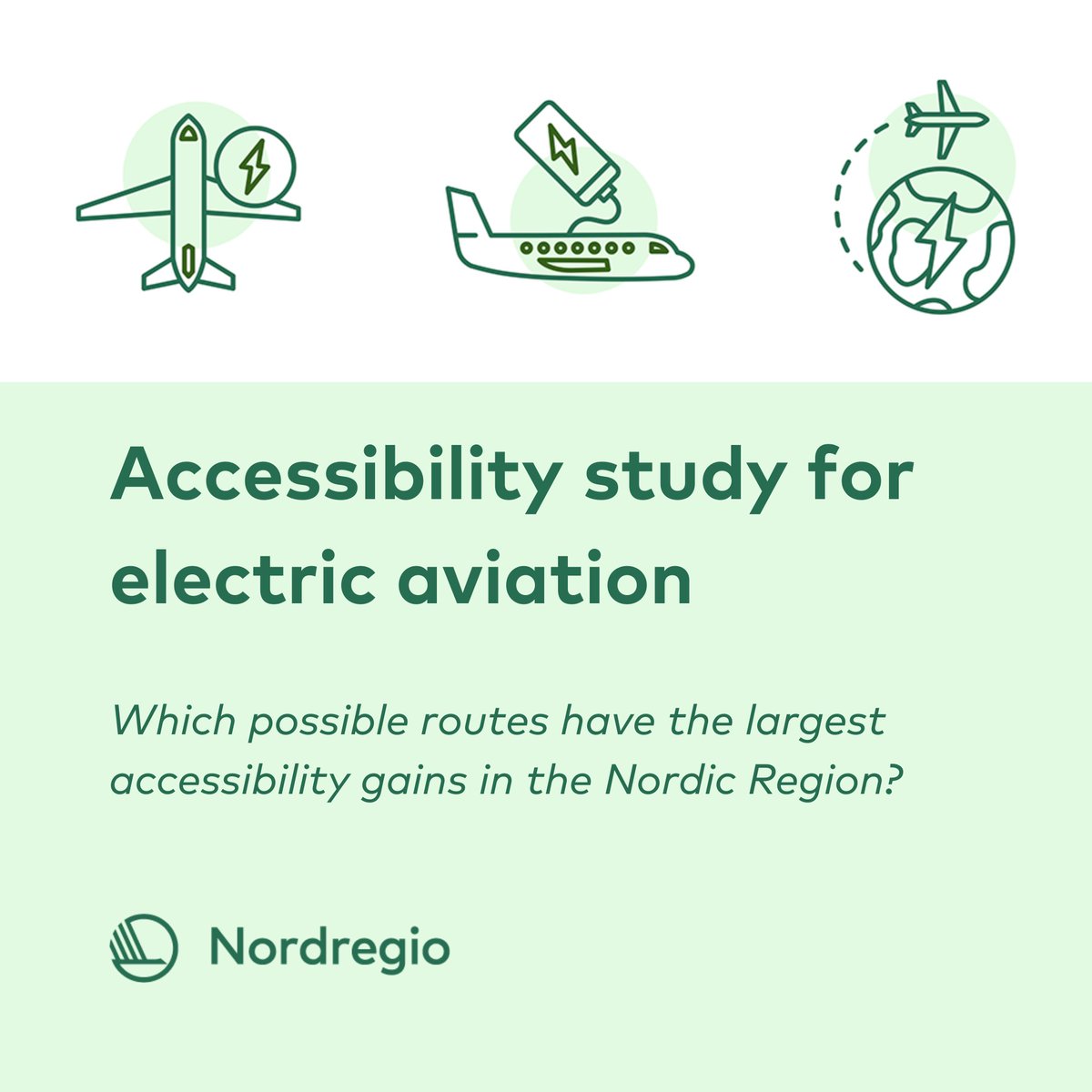 ✈ Which possible routes for #electricaviation have the largest accessibility gains in the #Nordic Region? 
📚 Nordregio compared travel times of various routes by the electric aircraft and the fastest transport mode currently in use. 
👀 arcg.is/0yzarX