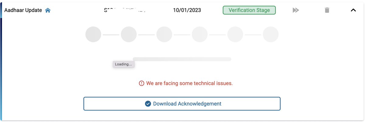 #aadhar #Uidai #DigitalIndia 
<a href="/GoI_MeitY/">Ministry of Electronics & IT</a>
 I had raised request for Address Change in Jan, the ticket is still open. "Technical Issues" 
<a href="/_DigitalIndia/">Digital India</a>