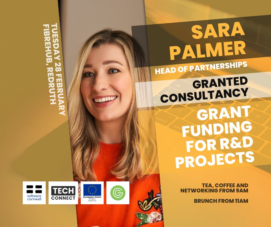 Excited for <a href="/Sara_Crowdcube/">Sara Palmer</a> from @grantedltd to speak on non-dilutive funding at #TechConnect on 28th Feb at <a href="/Fibre_Hub/">FibreHub</a>. Learn from the expert on innovative ways to fund R&amp;D to take your tech business forward.
Book 👇
ow.ly/PIAU50MNhiy

#BusinessLeadership #Innovation