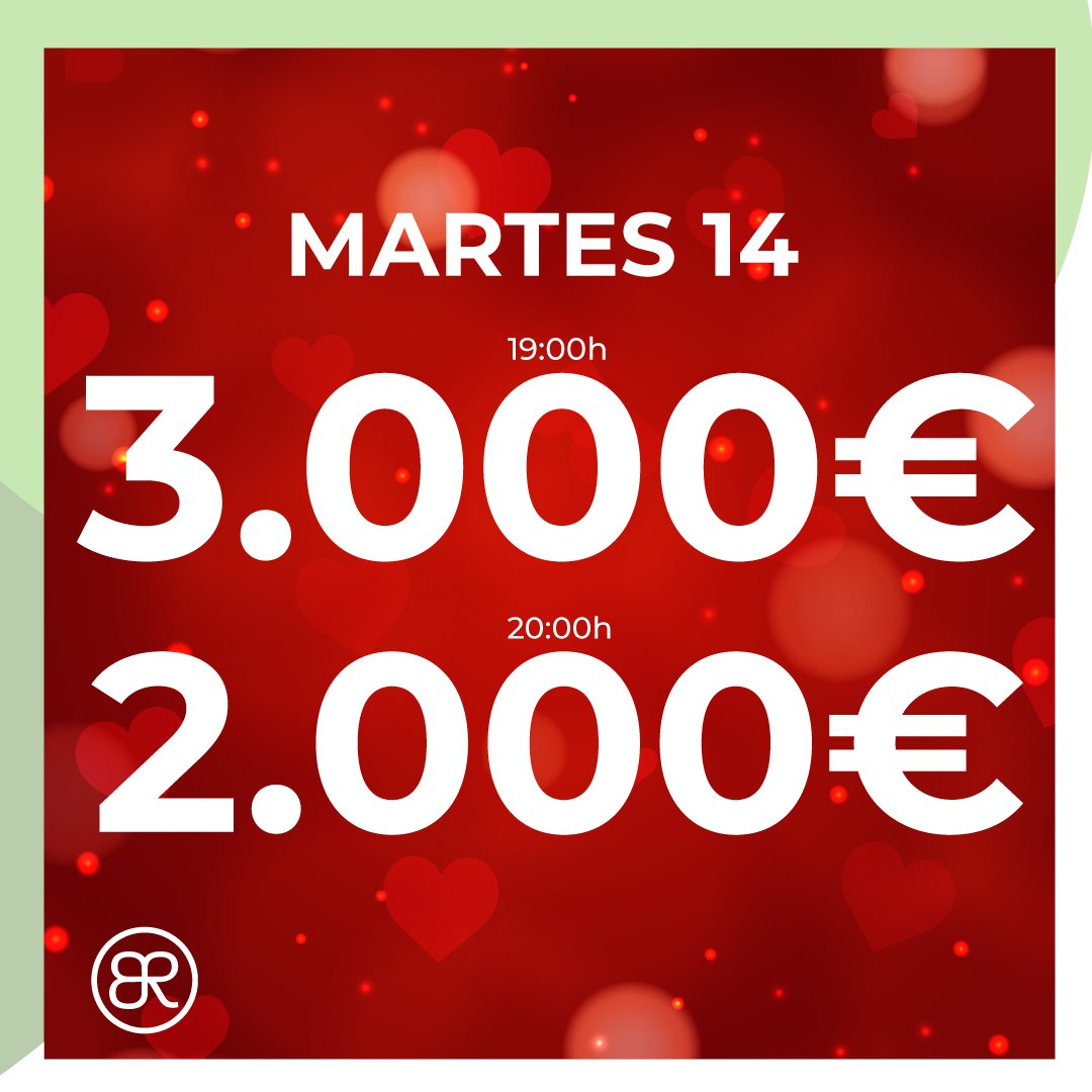 BingoRoma's tweet photo. 💖 PREMIOS ESPECIALES PARA ENAMORADOS 💖
 
💥 Bingo garantizado de 3.000€ a las 19:00h
💥 Bingo garantizado de 2.000€ a las 20:00h

#sanvalentin #amor #premios #bingo #diadelosenamorados #regalosoriginales #diadelamor https://t.co/d8b3TTxEEH