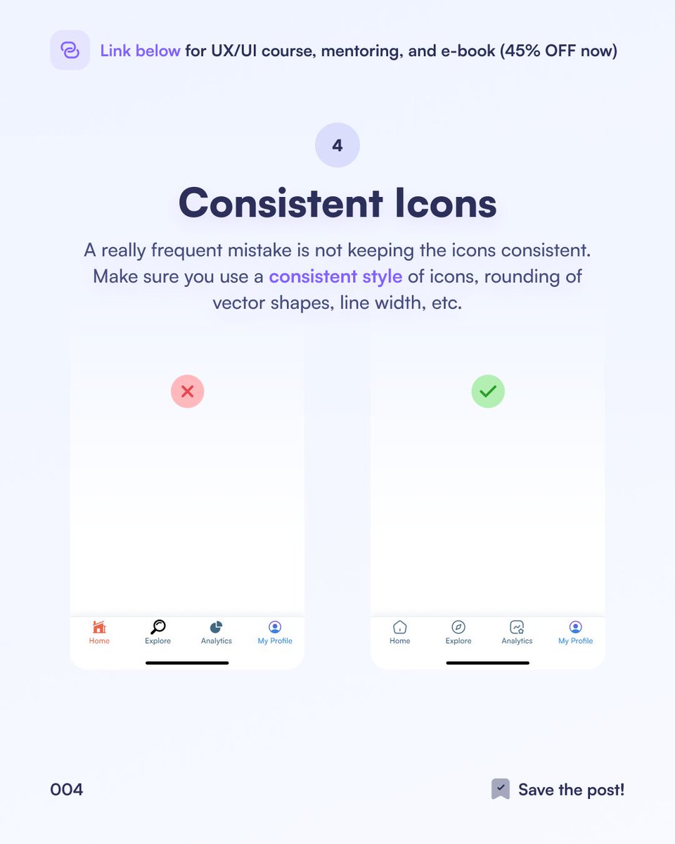 You should follow several rules to achieve a clean and smooth UI design