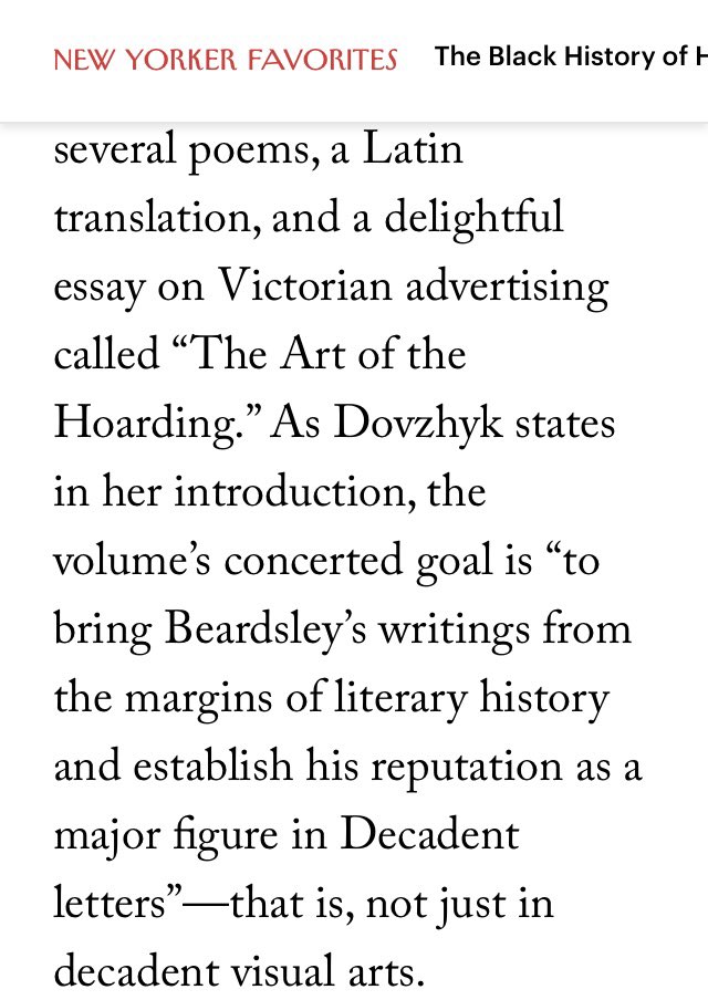 sasha_weirdsley's tweet photo. Decadent Writings of Aubrey Beardsley is mentioned in @NewYorker. My god, what a salutation from my past decadent life!
Thank you, Colton Valentine. ✨

https://t.co/lJzCQuHzbG https://t.co/GHJvsxKB7m