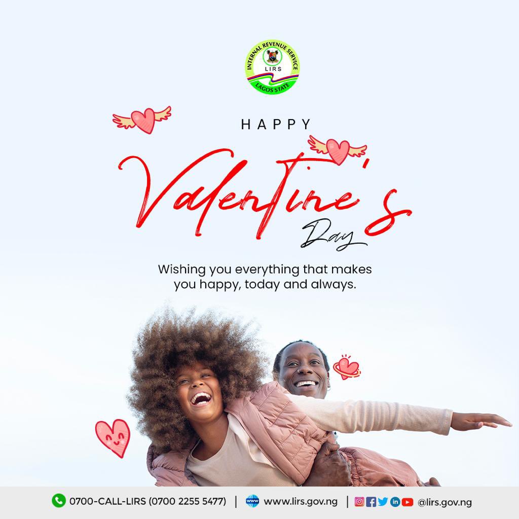 Happy Valentine's Day to you all🥂

We love you! 

#valentineday2023
#payyourtax
#ForAGreaterLagos
