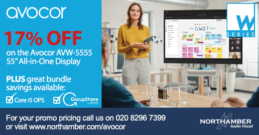 An all-in-one interactive huddle space collaboration solution delivering a single touch video meeting interface running on Microsoft Windows. Simple in deployment and use, the @Avocor AVW-5555 solution delivers instant room scale productivity.  Visit northamber.com/avocor.