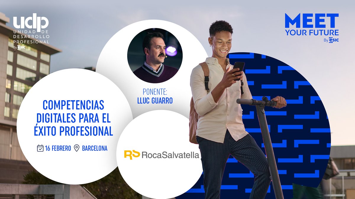 ESIC Barcelona (@esicbarcelona) on Twitter photo ‼️ NO TE LO PUEDES PERDER ‼️
👩💻 Vive un día de inmersión empresarial y pon en valor tu EMPLEABILIDAD.
📱 Ponencia de <a href="/ElGuarroLluc/">Lluc GuarroSerrahima</a> de <a href="/RocaSalvatella/">RocaSalvatella</a> en #ESICBCN ‼️ NO TE LO PUEDES PERDER ‼️
👩💻 Vive un día de inmersión empresarial y pon en valor tu EMPLEABILIDAD.
📱 Ponencia de <a href="/ElGuarroLluc/">Lluc GuarroSerrahima</a> de <a href="/RocaSalvatella/">RocaSalvatella</a> en #ESICBCN