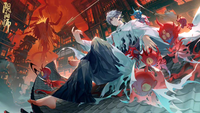 陰陽師公式weiboより《SP鬼童丸 追憶絵巻 イラスト公開》1/2 