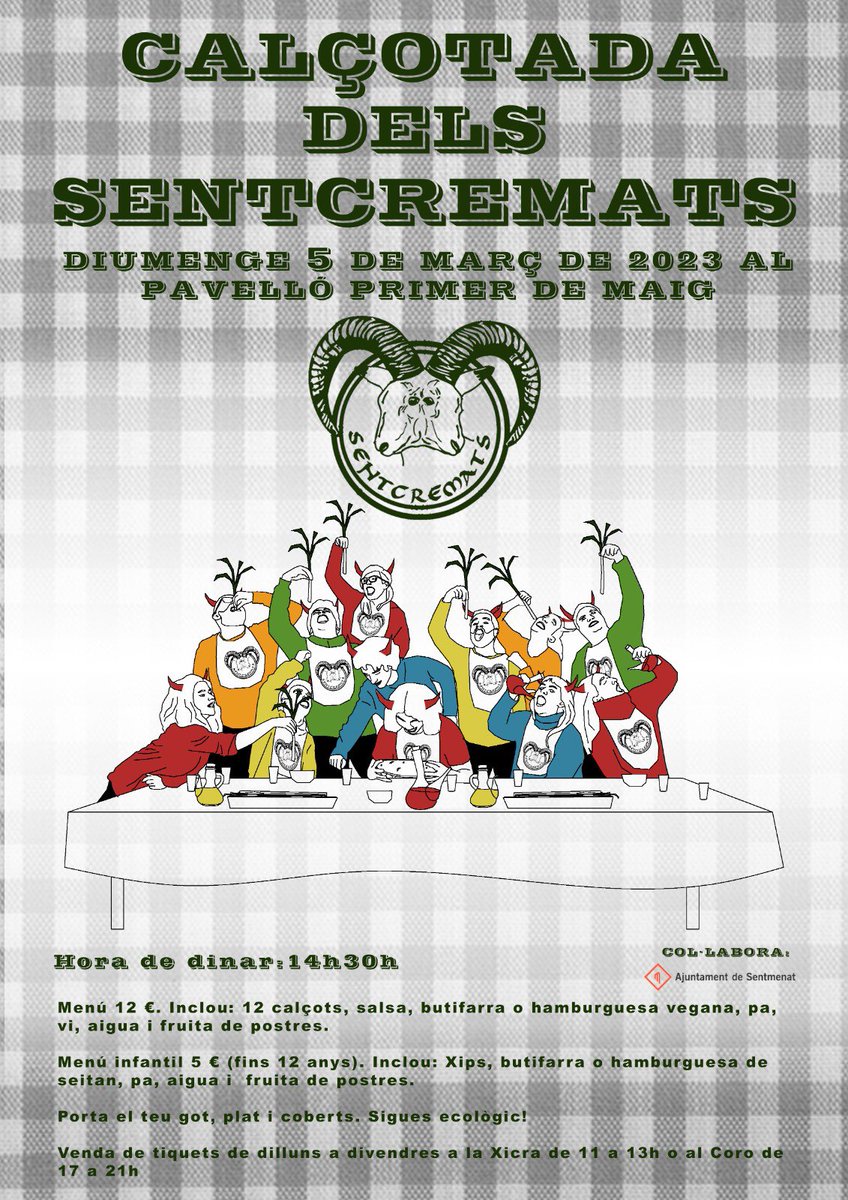 TORNA LA CALÇOTADA DELS SENTCREMATS!!! 💥🔥

Compra els teus tiquets de dilluns a divendres al Cafè La Xicra d'11 a 13 h. i a la Secretaria d'El Coro de Sentmenat de 17 a 21 h.
