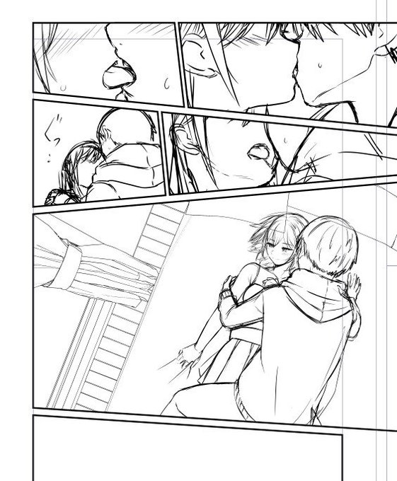 キスからそっとベッドに押し倒す 