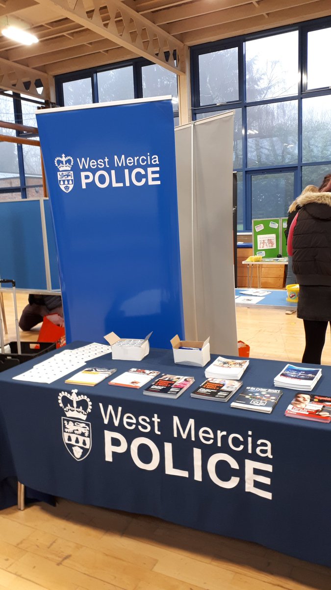 We're all set-up ready for the showcase at The Bewdley School this morning #PolicingPromise