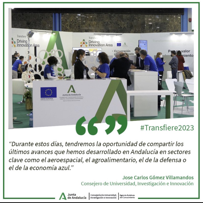 Desde <a href="/UniversidadAnd/">Consejería Universidad, Investigación e Innovación</a> y @aaconocimiento os esperamos desde mañana 15 al 17 de febrero en Andalusia Knowledge Transfer con todo el Sistema Andaluz del Conocimiento y organismos de <a href="/AndaluciaJunta/">Junta de Andalucía</a>