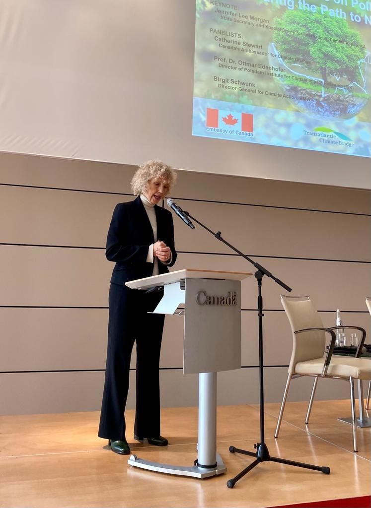 CanEmbGermany's tweet photo. Happy to have brought together 🇨🇦's Climate Amb @CanAmbClimate, 🇩🇪 StS @climatemorgan, Ottmar Edenhofer @PIK_Klima & Birgit Schwenk @BMWK to discuss how #Canada’s #CarbonPricing Challenge & the #Germany-backed #ClimateClub complement each other, as we work towards #NetZero. https://t.co/NqFY6yJWs7