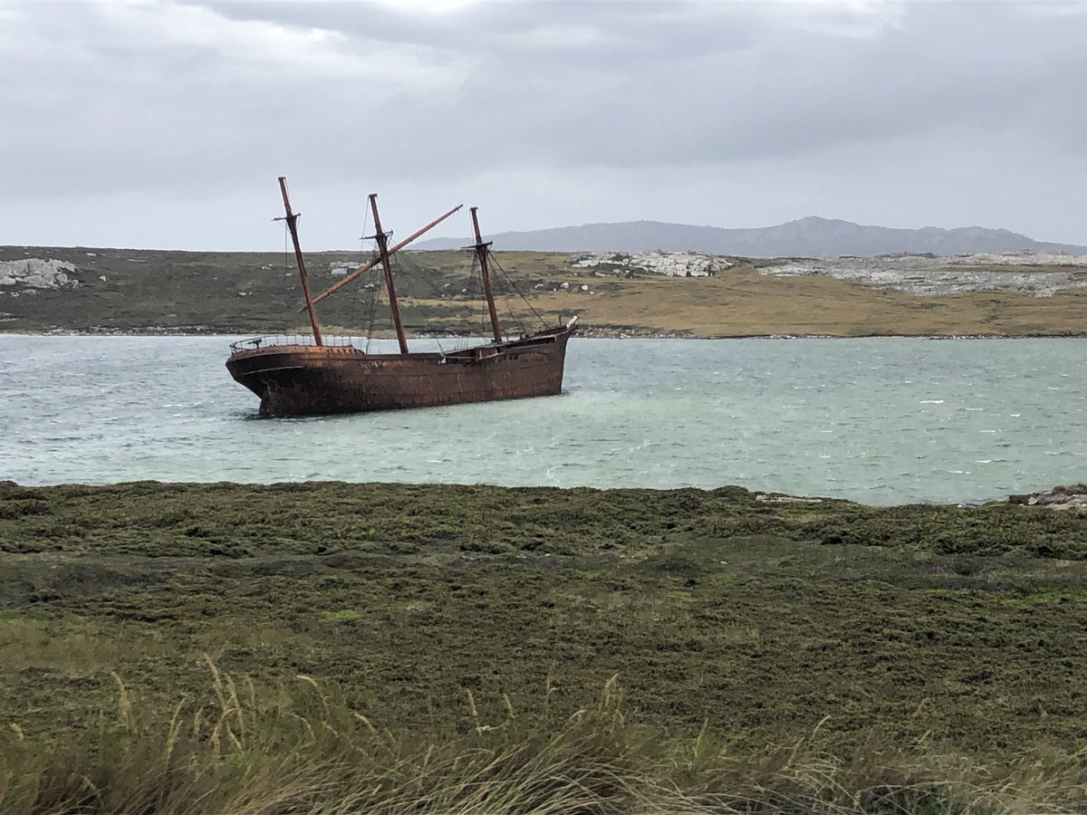 Trip to Stanley yesterday, and to this crucial slip where @17_RLC helped disembark over a million tonnes of materiel during the war. #falklandswar