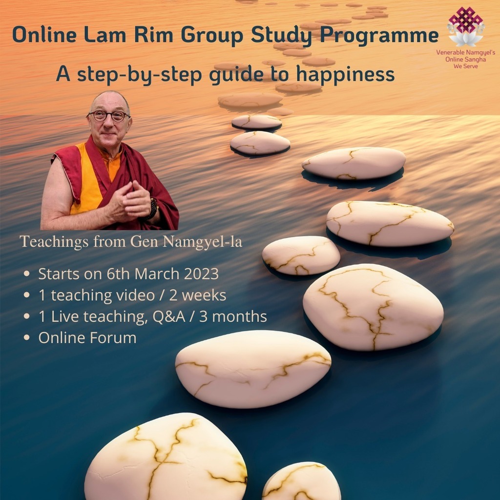 Gen Namgyel-la has taught Lam Rim (Stages on the Path to Enlightenment) in a vivid and practical way that guides us step by step to happiness.

Now we are offering this 2.5-year-long Lam Rim teaching as an online study group programme. It is a precious c… ift.tt/8UEG509