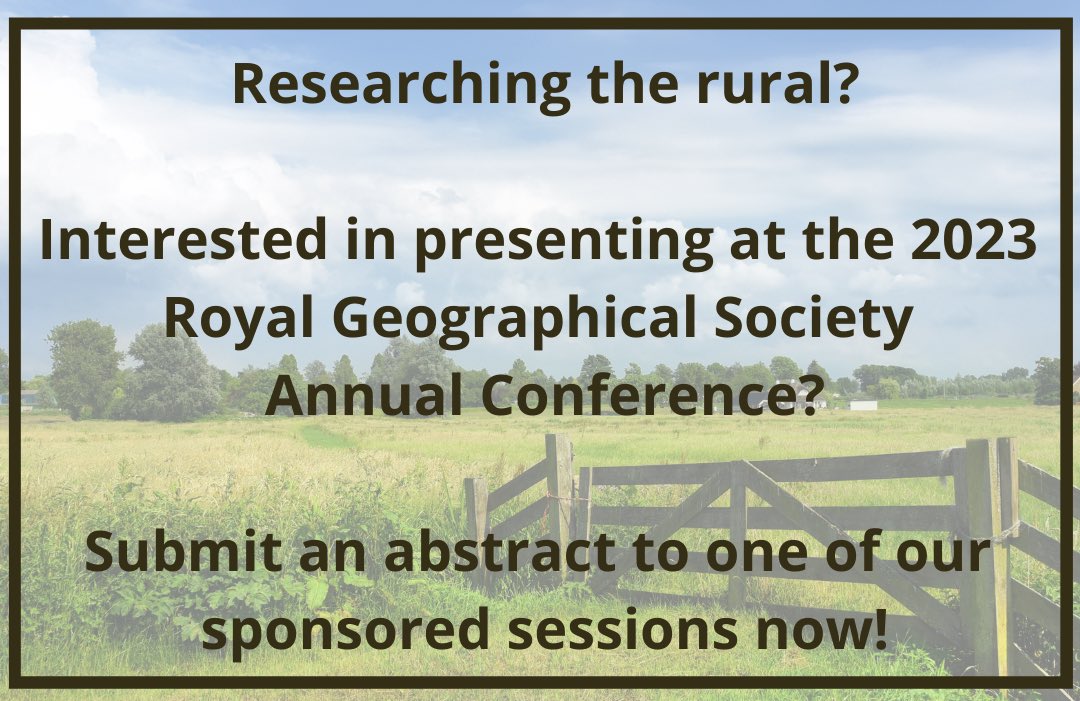 The calls for papers for our #RGSIBG23 sponsored sessions are now open. You can find a list of the sessions, and submission details, here: rgrg.co.uk/royal-geograph… @RGS_IBGhe @DamianMaye @globalrural @to_lnr @emanueleamo1 @palmer_abbs @FayeShortland