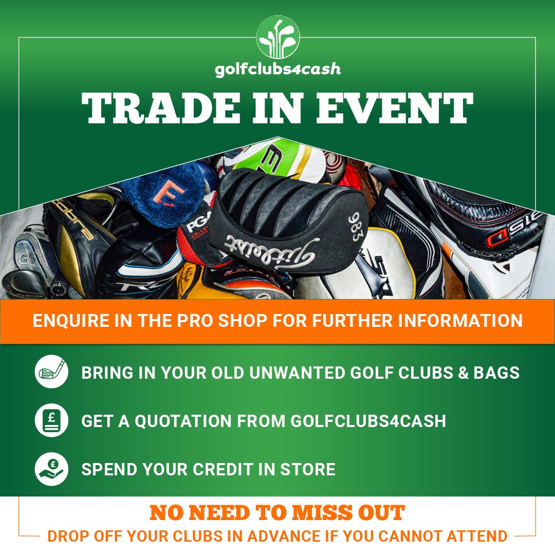 Clubs for Cash... 9 March 2pm to 5pm 🏌️‍♂️🏌️‍♀️⛳🏌️‍♂️🏌️‍♀️⛳ Pro Shop at Stoke Rochford Golf Club Call 01476 530218