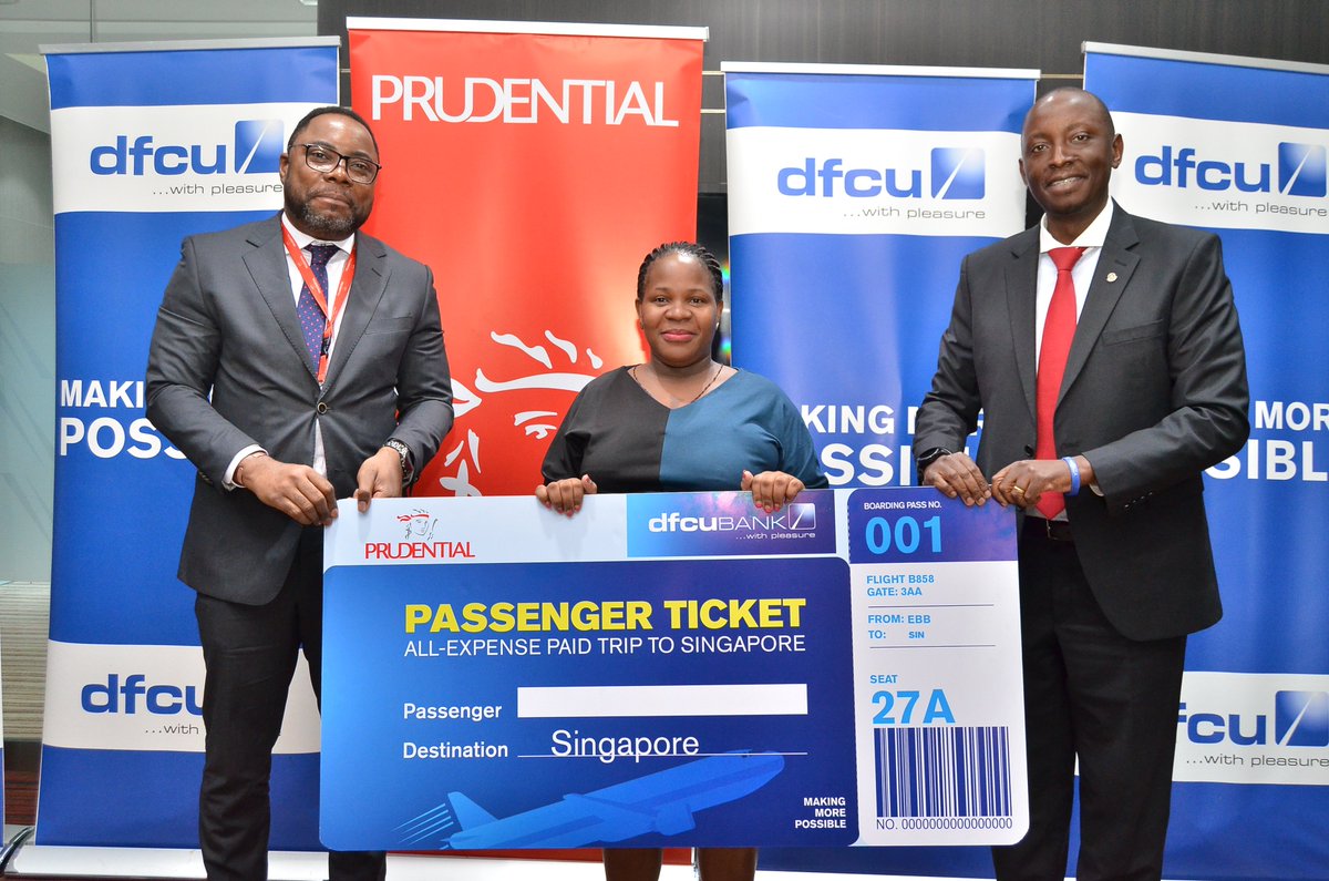 dfcugroup's tweet photo. We extend a big thank you to our partners @PrudentialUG  for their continued support of the Bank's business goals. Congratulations to Rachel and Sylivia upon a well-deserved reward!
#MakingMorePossible #dfcuBancAssurance #PrudentialUganda #dfcuBank https://t.co/h5c5KtWoon