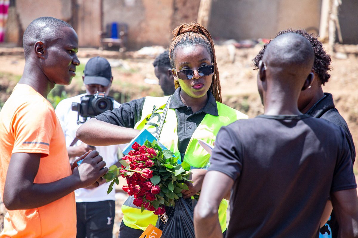 We join the local community in celebrating Valentine's Day today at Kanyogoga Playground. Due to their high vulnerability to SRHR issues such as unintended pregnancies &amp; unsafe abortions, we are bringing SRHR information &amp; services closer to young people. #LoveMukibanda #TheOne