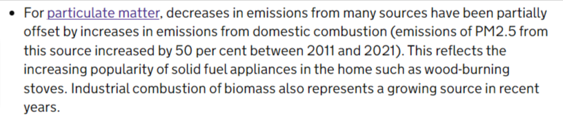 adamvaughan_uk's tweet photo. NEW

Wood-burning stoves, open fires and other domestic combustion now account for 27% of PM2.5 air pollution in the UK. 

Burning wood etc at home is now the single biggest source of PM2.5, having overtaken industrial processes in 2021
https://t.co/hRX6BvnZtd https://t.co/NZQZo2MySc