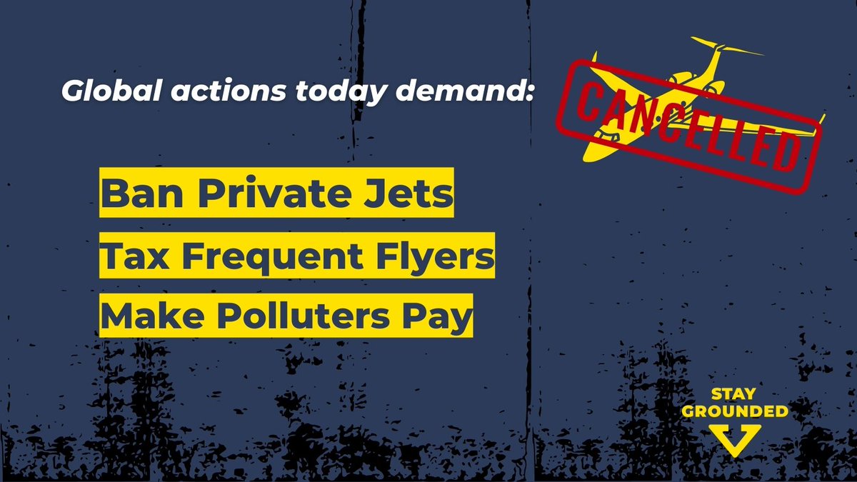 Stay Grounded - @staygroundednet on Bluesky π¦ (@staygroundednet) on Twitter photo βΌοΈBREAKING: Today blockades of #PrivateJets are ongoing around the world
with scientists & activists from #ExtinctionRebellion & <a href="/StayGroundedNet/">Stay Grounded - @staygroundednet on Bluesky π¦</a>
We denounce outrageous levels of climate injustice.
It's time to #BanPrivateJets, #TaxFrequentFlyers and #MakePollutersPay
π§΅1/ βΌοΈBREAKING: Today blockades of #PrivateJets are ongoing around the world
with scientists & activists from #ExtinctionRebellion & <a href="/StayGroundedNet/">Stay Grounded - @staygroundednet on Bluesky π¦</a>
We denounce outrageous levels of climate injustice.
It's time to #BanPrivateJets, #TaxFrequentFlyers and #MakePollutersPay
π§΅1/