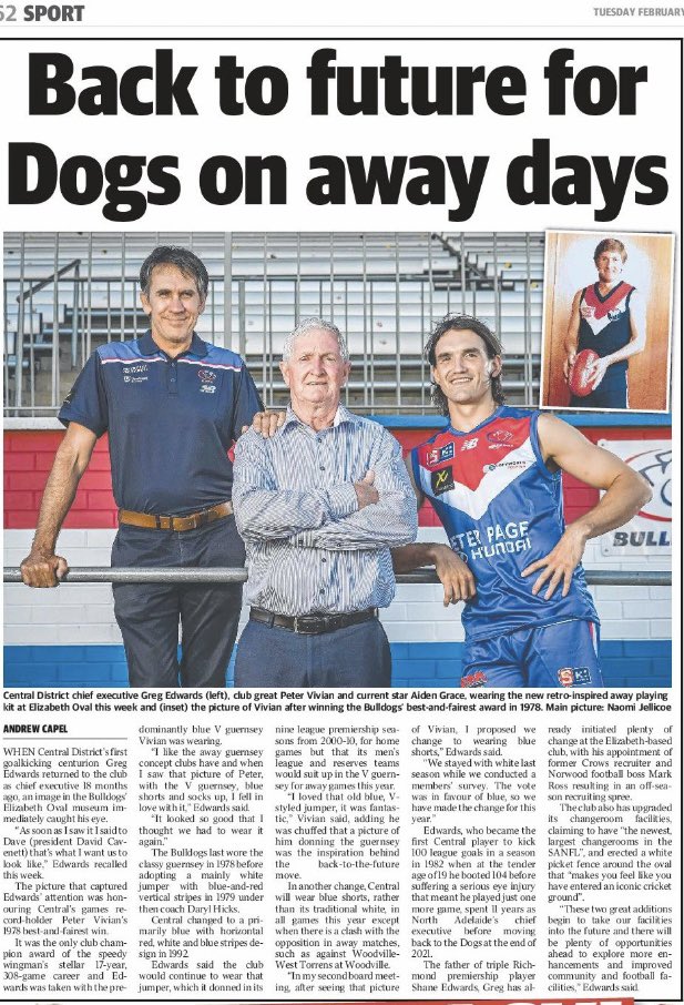 Andrew Capel (@andrewcapel) on Twitter photo Terrific to speak to the great Peter Vivian again as <a href="/Ceeentrals/">Central District Football Club</a> go back to the future. In today’s <a href="/theTiser/">The Advertiser</a>. <a href="/SANFL/">SANFL</a> Terrific to speak to the great Peter Vivian again as <a href="/Ceeentrals/">Central District Football Club</a> go back to the future. In today’s <a href="/theTiser/">The Advertiser</a>. <a href="/SANFL/">SANFL</a>