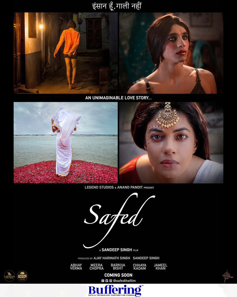 #RightToLove: #FirstLook of #Safed, which marks the directorial debut of @thisissandeeps (producer of #Sarabjit, #Aligarh and #Jhund)!

@SafedTheFilm - love story of a widow and transgender - is produced by @aryan687 and #SandeepSingh.

@anandpandit63 and @LegendStudios_ present.