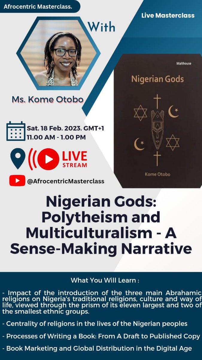 komeotobo's tweet photo. • Outside Nigeria:
🛒 Amazon (Worldwide)
🛒 African Books Collective (Worldwide)
https://t.co/xZpsiPqNEo
🛒 Barnes & Noble (US)
https://t.co/sacMlVHOEo
#AfrocentricMasterclass
#Masterclass
#NigerianGods
#NigerianHistory
#MalthousePressNigeria
#AfricanBooksCollective https://t.co/DbKHs80lmx