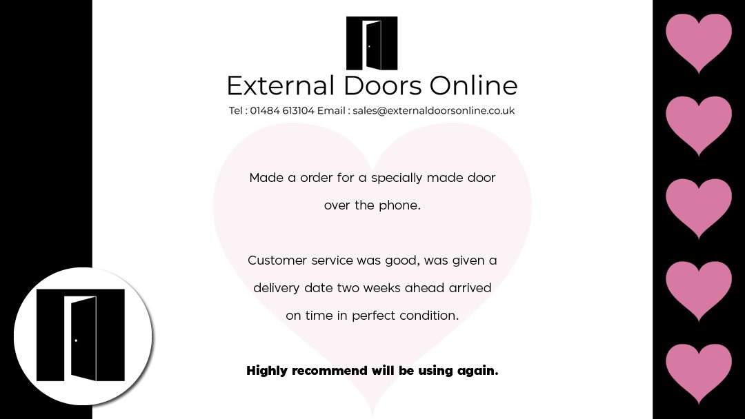 External_Doors's tweet photo. We received another amazing review from a customer last week. We #love hearing what our customers say. If you want exemplary customer service from start to finish, look no further than External Doors Online! https://t.co/IzXn5mg9Es https://t.co/anLR29Zt7T