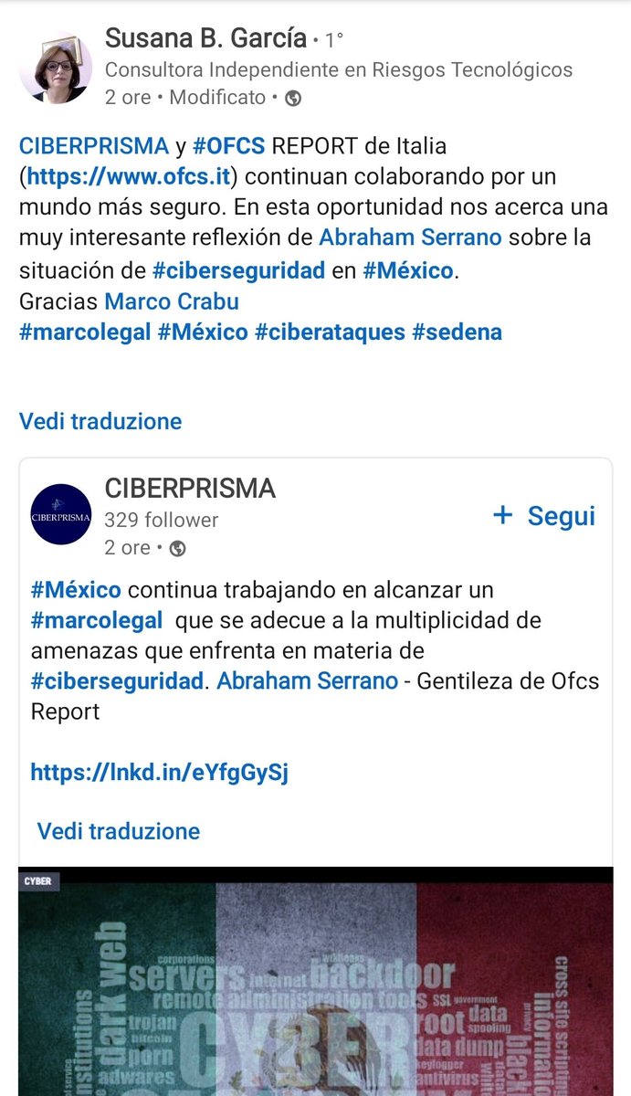 crabu_m's tweet photo. #ofcsreport e #ciberprisma
#Cybersecurity #Ciberseguridad Continua la proficua collaborazione internazionale tra il nostro webmagazine e l'#Argentina https://t.co/lps647KXN4
