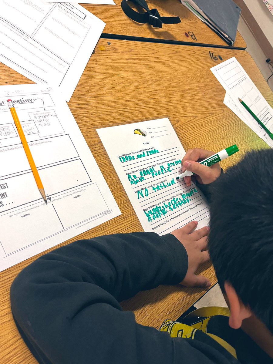 Our middle school students getting more experience with the analysis of political cartoons and other visual representations in Mrs. Pierce’s US History class! <a href="/FMMSHS/">Fort Meade Mid/Sen</a>