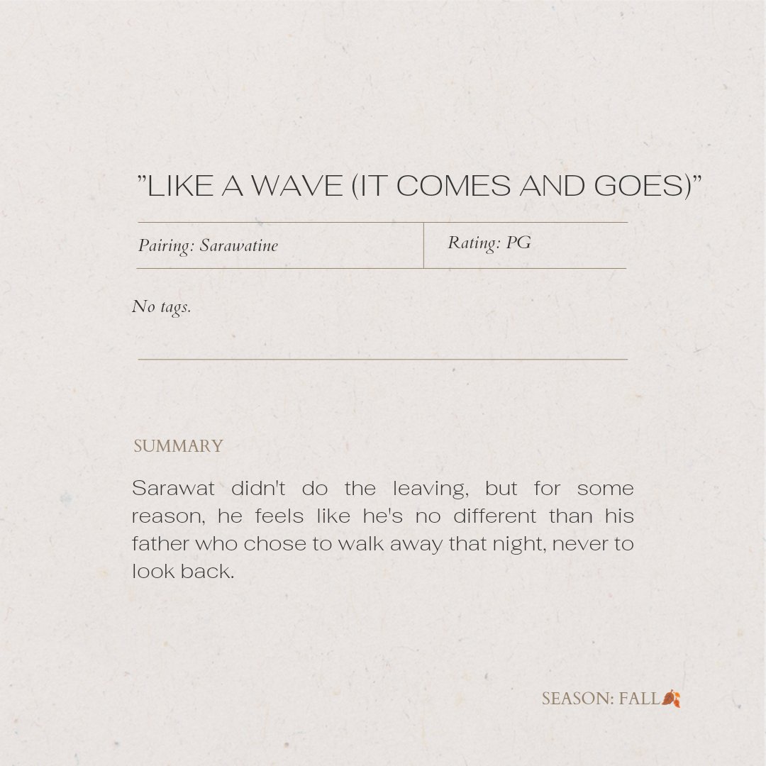 ficsofbrightwin's tweet photo. [fanfic #7] 

title: like a wave (it comes and goes)
eng / 5.1k words

prompt #7
- see tags before reading

link: https://t.co/xEJhmv4LE9 https://t.co/ZbEaLlFMFK
