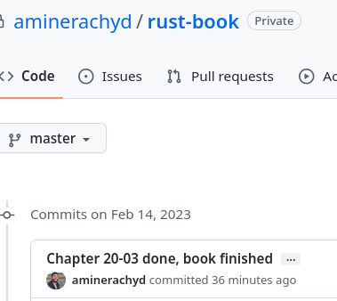 RachydAmine's tweet photo. Finally finished the Rust book, after 3+ months of reading at a very slow pace, many things are substantially different from other programming languages, especially higher level ones to which I got very used to (looking at you Javascript)

#rust #rustbook https://t.co/9F0FmsXF3m
