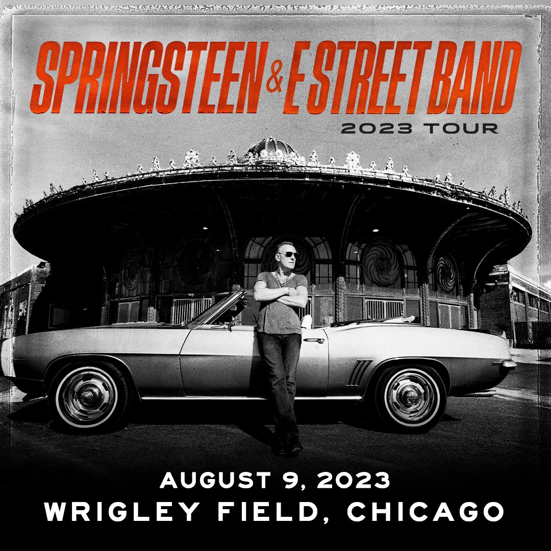 Cubs's tweet photo. Just announced: Bruce Springsteen and The E Street Band will play Wrigley Field this summer!

Tickets go on sale at 10 a.m. CT on Friday, February 17: https://t.co/XYXWRi3a4o https://t.co/H68atP0BCJ