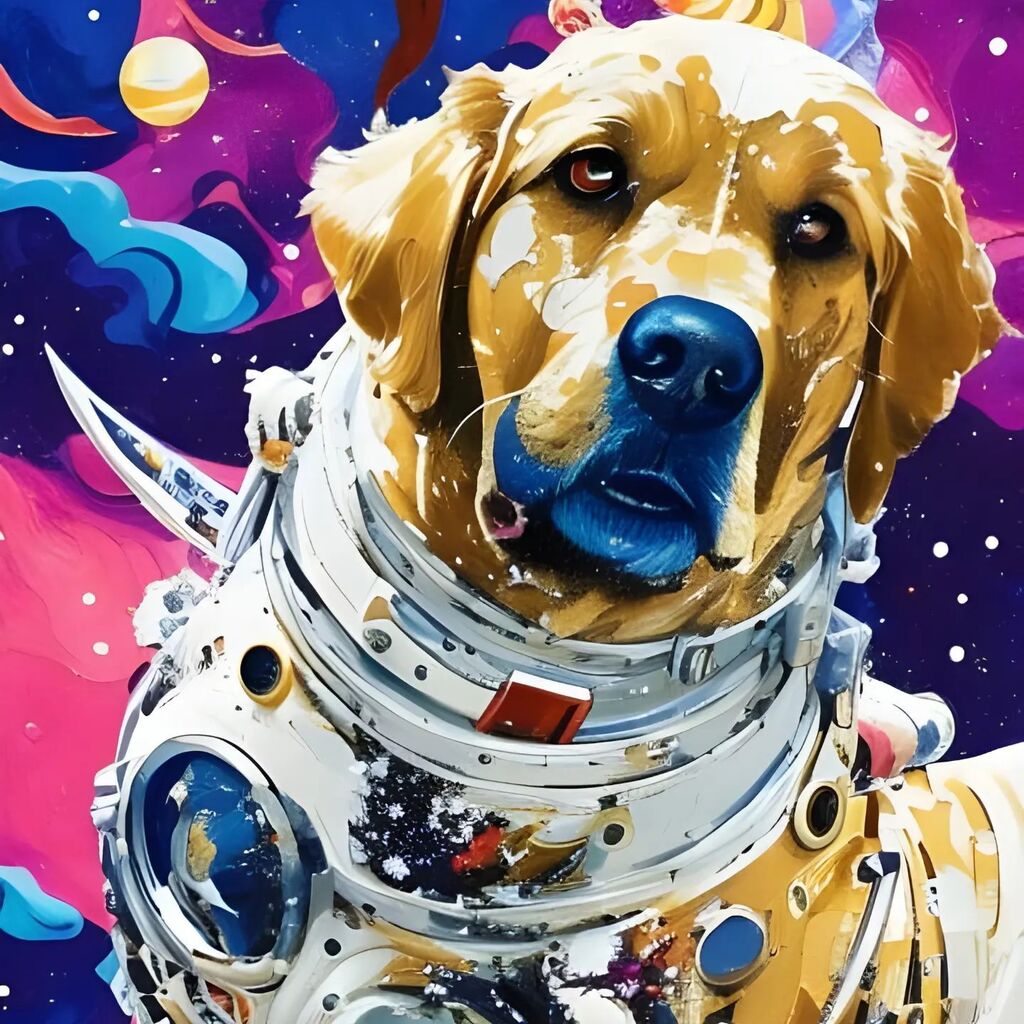 thecastledking's tweet photo. "Cosmo the Space Dog - made with @NightCafeStudio @jamesgunn

https://t.co/TsikDSO2VI

#aiart #nightcafe #digitalart #aiartcommunity #aiartwork #mavel #guardiansofthegalaxyvol3 #guardiansofthegalaxy #cosmothespacedog https://t.co/mQQslRVZtb https://t.co/dBuM7ajLsL