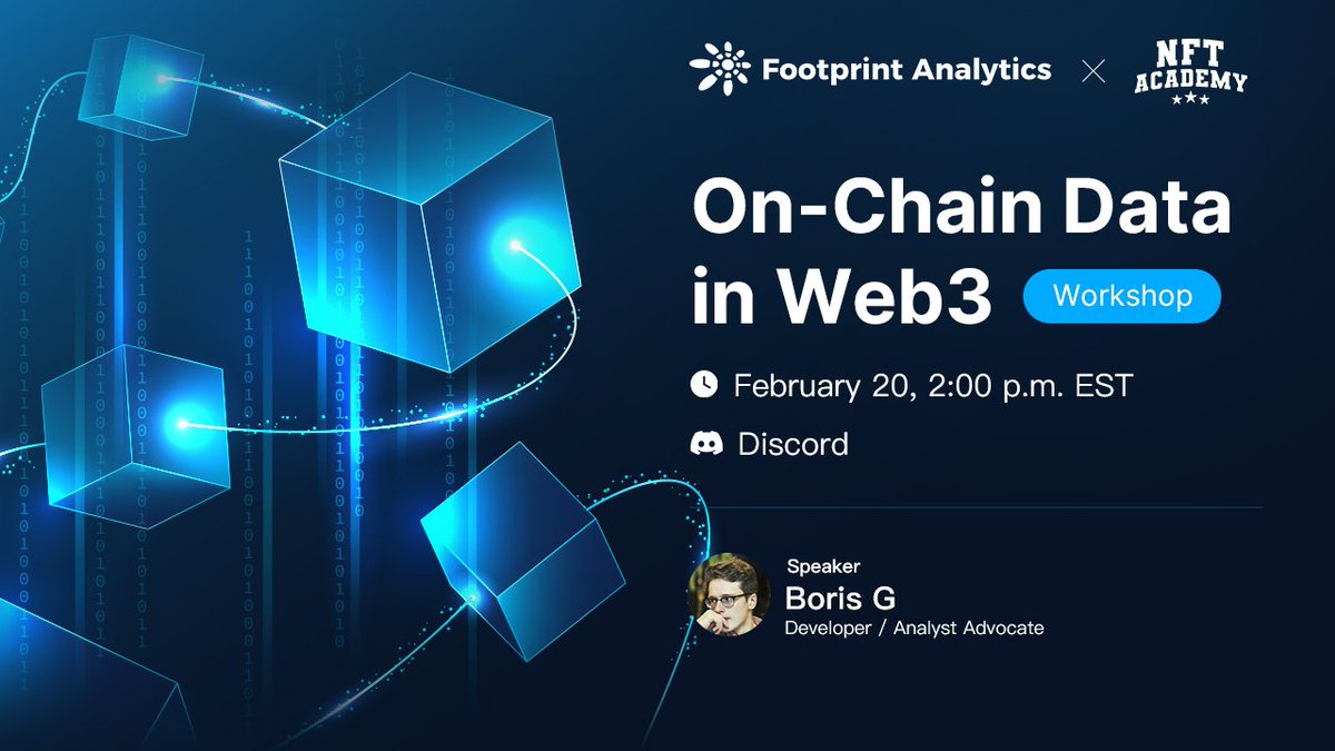 Exciting news! <a href="/Footprint_Data/">Footprint Analytics</a> and NFT Academy are teaming up for a workshop on #onchainanalytics for #NFTs. Learn how to track and analyze NFT transactions like a pro! 

Join us in our Discord discord.gg/bVVSY3zr for this amazing session!

#blockchain #cryptoeducation