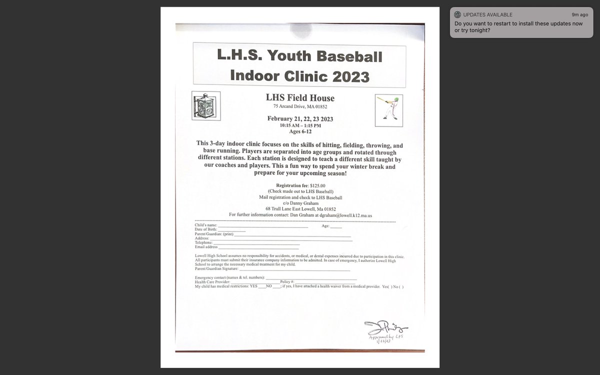 Dcrack9's tweet photo. Looking for something to do over your February Vacation. 

Only 1 week left before the start of the LHS Youth Baseball Clinic.  

Spots are filling up fast.  Don't miss out! Register today.  Email dgraham@lowell.k12.ma.us for a registration form. https://t.co/3PnOTbVSl7
