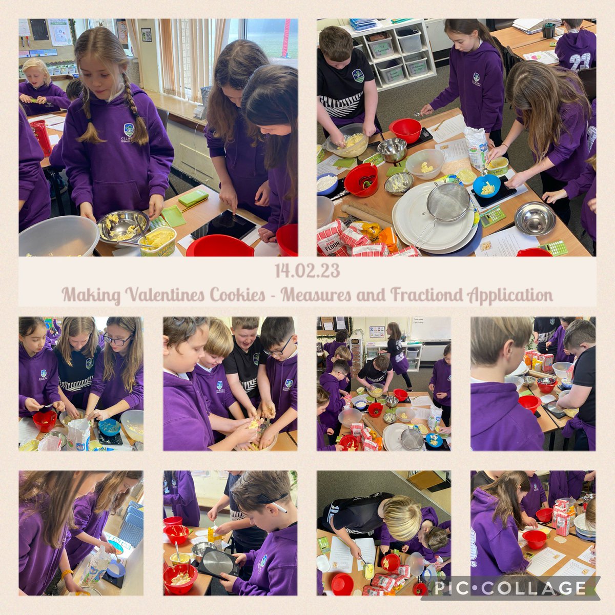 gilwern_school's tweet photo. #GilwernYear6 applied their knowledge of measures and fractions when making #ValentinesDay cookies. They worked out how much of the recipe they could use and measured out ingredients with accuracy #mathsnumeracy #ambitiouscapablelearners @KHSMrsCMaths @KHS_Maths @EAS_Numeracy https://t.co/SKvnPoB2Zh