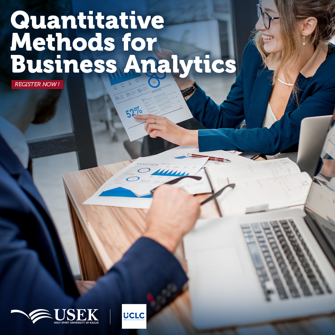 USEKOfficial's tweet photo. With the Quantitative Methods for Business Analytics course, you will go through the statistical concepts underlying market returns, the probability concepts underlying portfolio risk, and much more!
Register Now via https://t.co/AkuPWtanM4
#USEK #UCLC #USEKcourses https://t.co/dV0fgMFhHQ