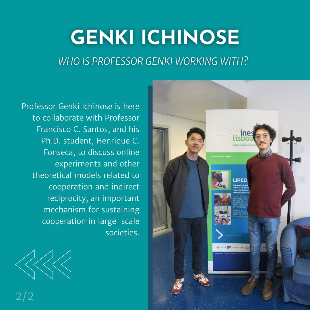 We have the great pleasure of welcoming Professor Genki Ichinose on his visit to our lab.
He is an Associate Professor at #Shizuoka University in Japan. Genki Ichinose will be staying with us until the end of March. #cooperation #socialsimulations #collectivebehaviour