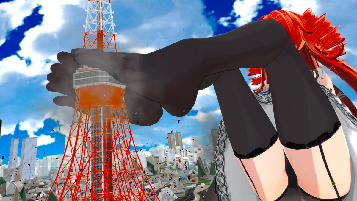 Ena_Talt's tweet photo. 多分再上げだがでっかいリリーゼによる某タワーコキコキ。
#巨大娘 https://t.co/VkRXUlQPwh