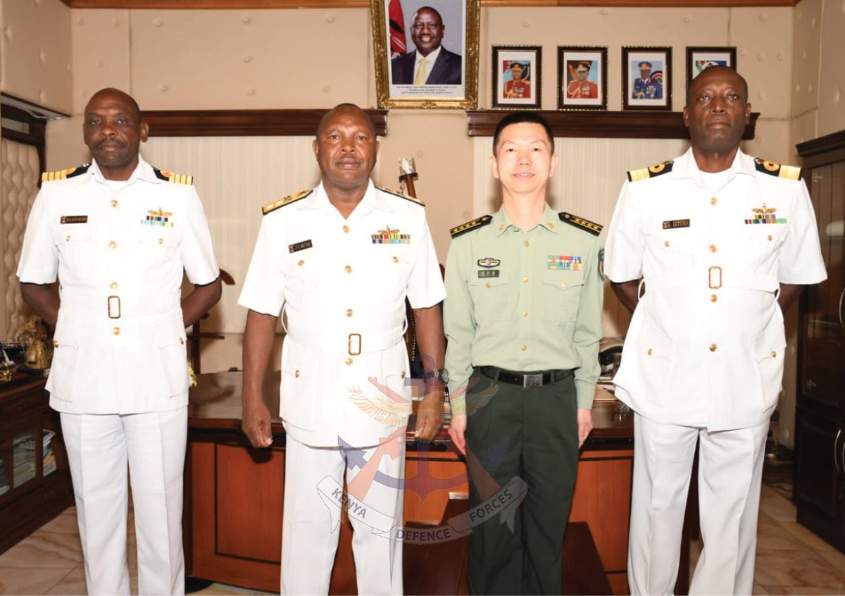 kdfinfo's tweet photo. Chinese Defence Attachè (DA) to Kenya, Senior Colonel Qiu Yawei, today, Tuesday 14 February 2023, paid a courtesy call to Commander Kenya Navy Major General (Maj Gen) Jimson Mutai at the Kenya Navy (KN) Headquarters.

https://t.co/CsuPUs4HVu https://t.co/d4CACLaPdU