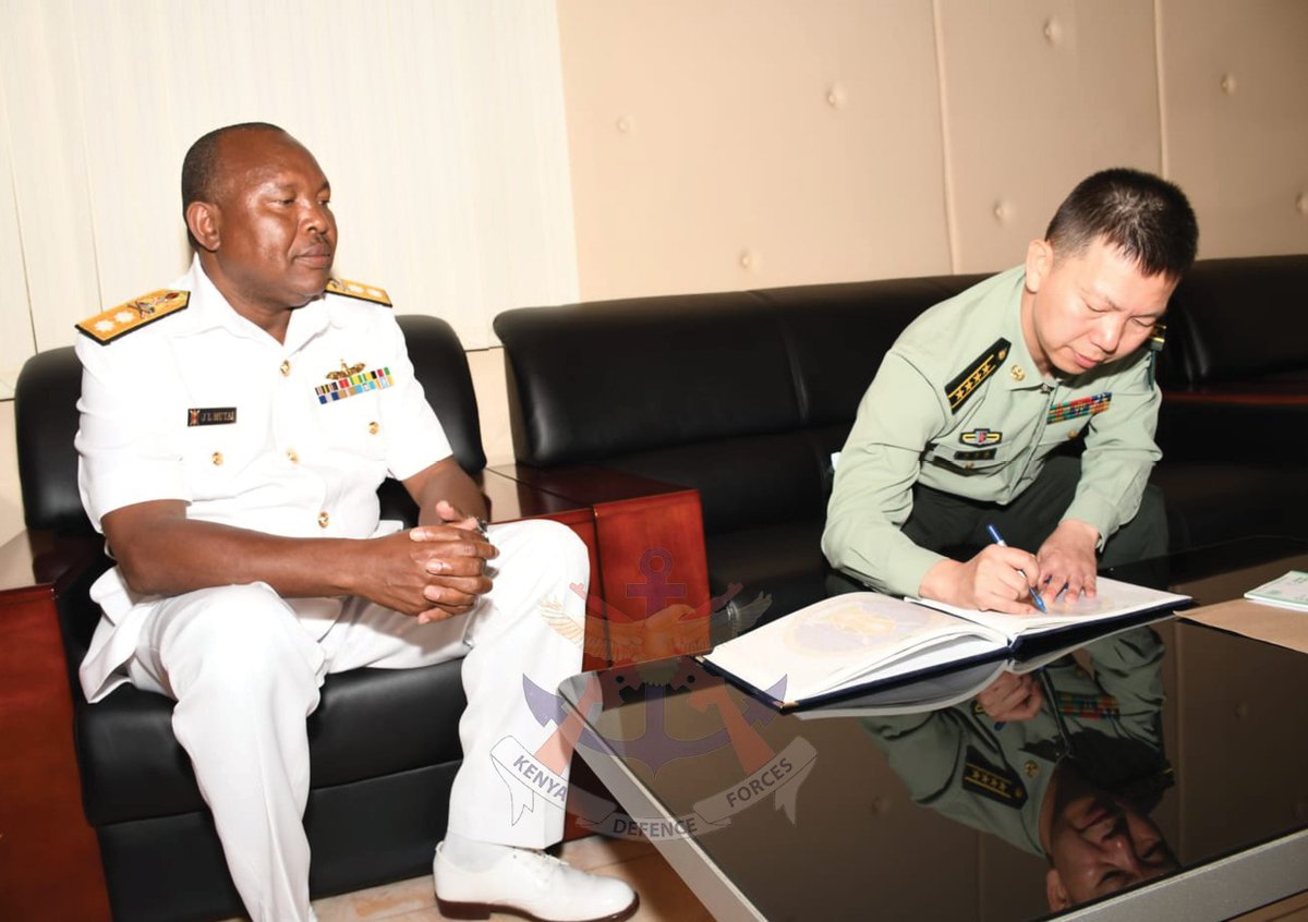 kdfinfo's tweet photo. Chinese Defence Attachè (DA) to Kenya, Senior Colonel Qiu Yawei, today, Tuesday 14 February 2023, paid a courtesy call to Commander Kenya Navy Major General (Maj Gen) Jimson Mutai at the Kenya Navy (KN) Headquarters.

https://t.co/CsuPUs4HVu https://t.co/d4CACLaPdU