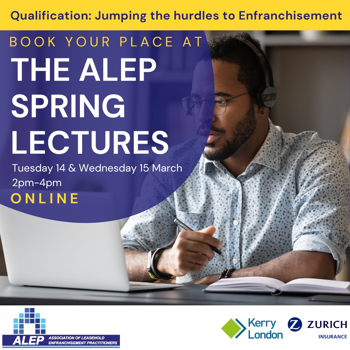 ALEPofficial's tweet image. One month to go!  

The ALEP Spring Lectures will be taking place online this year – and will look at the hurdles professionals face in the enfranchisement process. CPD available. Book your place now for an early bird discount. ow.ly/b5ez50MRSYr 

#CPD #ALEPlecture