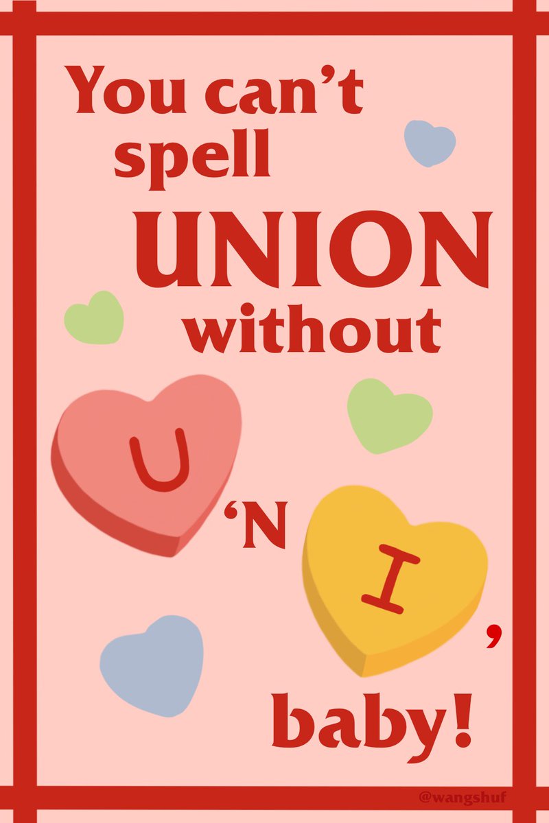 shufshenwang's tweet photo. Couldn’t find union or worker justice themed valentines, so I took matters into my own hands 😘 https://t.co/fw8lUerkea