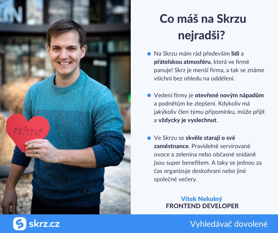 Skrzí valentýnský týden pokračuje Vítkem z oddělení vývoje. ❤ #skrzcz #skrzaci #dev