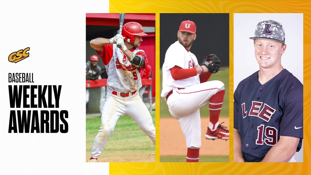 After solid weekend performances, @_BaseballCBU's Ben Brocato, <a href="/UUAthleticsBB/">Union University Baseball</a>'s Sam Poindexter and <a href="/LeeUBaseball/">Lee Flames Baseball</a>'s Malachi Cloud earn weekly #GSCbsb awards (Feb. 14)

📰 » bit.ly/3HZ0MZc