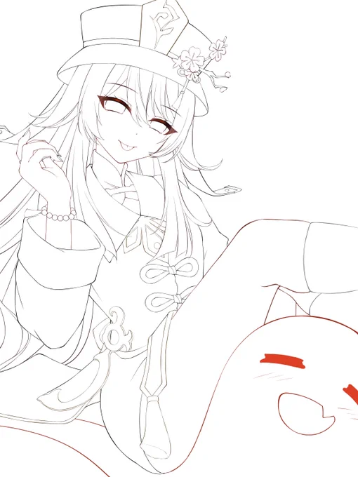 ラフと線画 