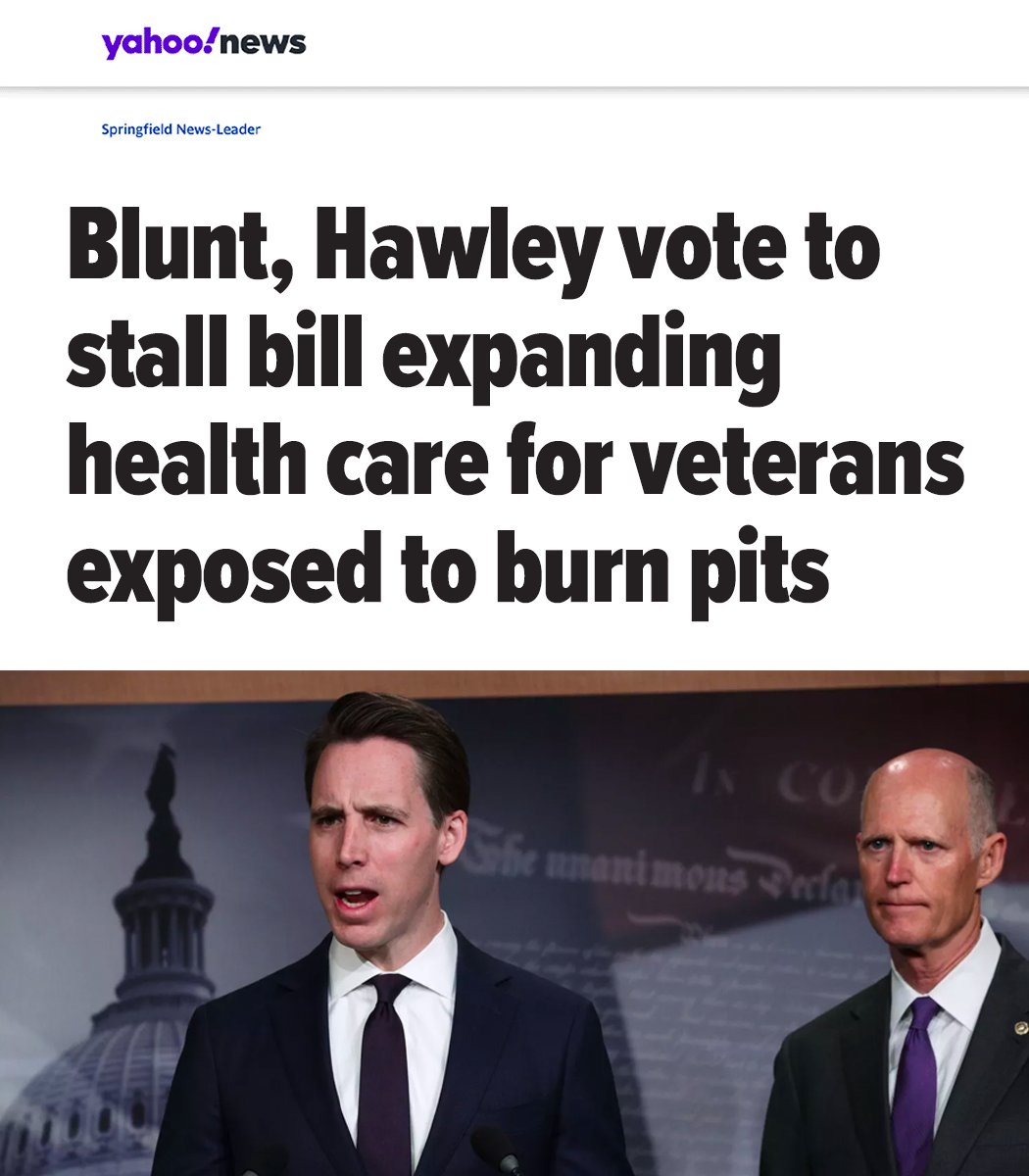 And when Hawley voted against relief for veterans like me who were exposed to toxic burn pits, I sto