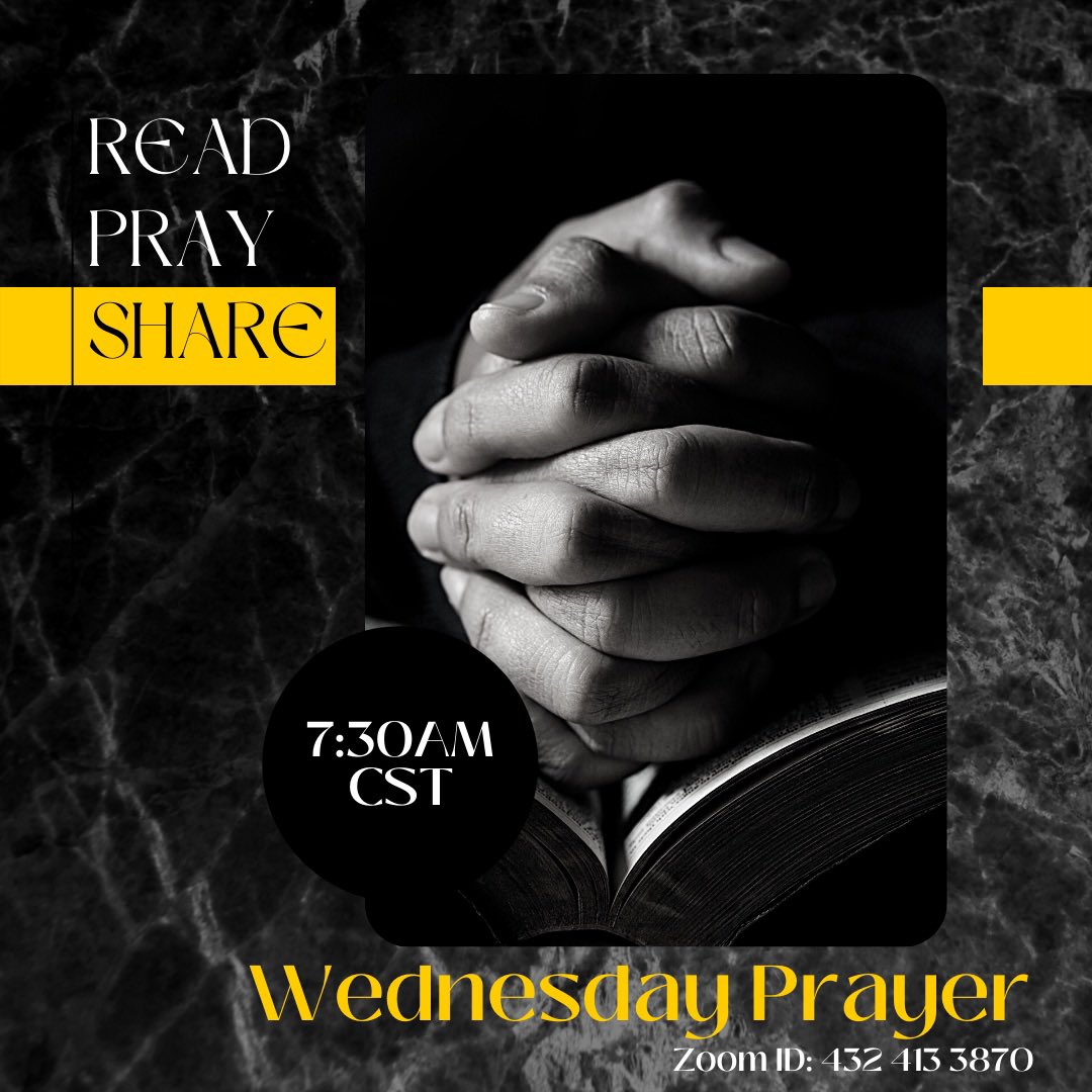 ReadPrayShare's tweet photo. #onWednesdayswePray 

RPS Family, join us tomorrow morning for midweek prayer on ZOOM at 7:30AM CST. 

We can’t wait to fellowship and give you a word of encouragement to finish out your week STRONG 💪🏾. https://t.co/NOkeEzwvvj